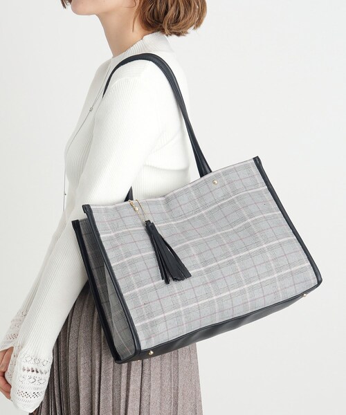 トートバッグ GROVE DOVE TOTE BAG BKS1059 セール】【A4】アソートパイピングタッセルトート（トートバッグ