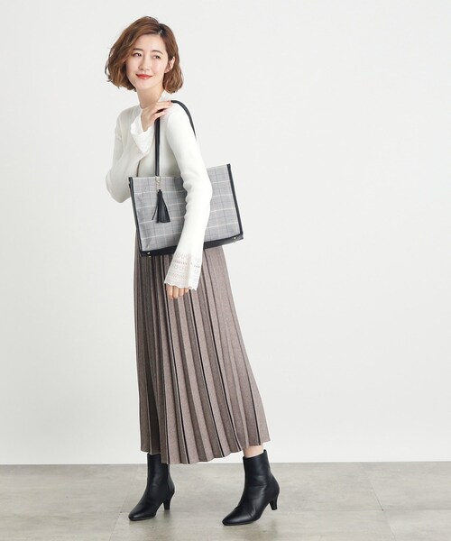 grove（グローブ）の「◆【A4】アソートパイピングタッセルトート（トートバッグ・レディース・アイボリー系1/ブラック系1/ダークブラウン系1/ブラック系3・00）」の13枚目の写真