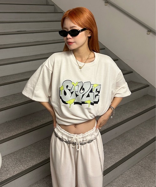 sedacle(セダクル)の「裏毛アソートロゴプリントトップス【SETUP着用可能】(Tシャツ/カットソー・メンズ・オフホワイト/ピンク/ネイビー/ブラック・LARGE/MEDIUM/SMALL)」の5枚目の写真
