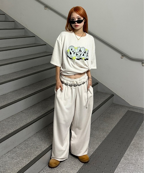 sedacle(セダクル)の「裏毛アソートロゴプリントトップス【SETUP着用可能】(Tシャツ/カットソー・メンズ・オフホワイト/ピンク/ネイビー/ブラック・LARGE/MEDIUM/SMALL)」の9枚目の写真