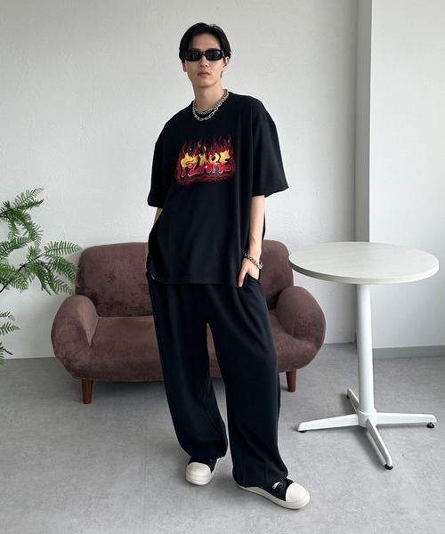 セール】裏毛アソートロゴプリントトップス【SETUP着用可能】（Tシャツ