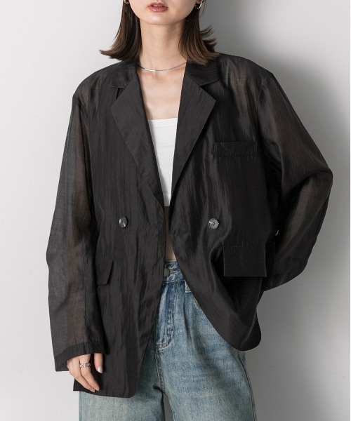 アエレ　aere オーバーサイズ テイラード ジャケット黒　36サイズ ànuke online store（アンヌーク） / Ecoleather Over