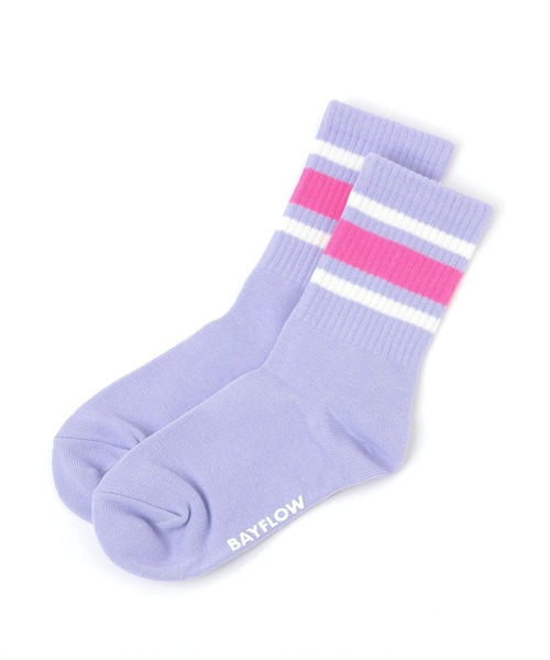 BAYFLOW（ベイフロー）の「ラインソックス(KIDS)（ソックス/靴下・キッズ・ブラック/パープル/ホワイト/グリーン・LARGE/MEDIUM）」の4枚目の写真