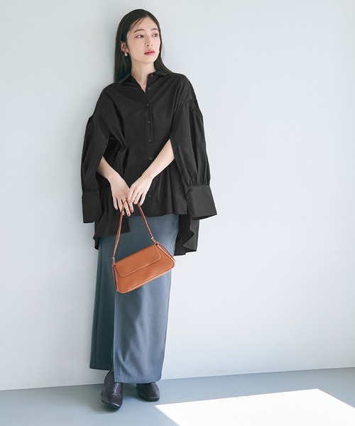 coca(coca)(コカ)の「オープンスリーブ サイドスリットシャツ(シャツ/ブラウス・レディース・ブラック/ホワイト・M/L)」の10枚目の写真
