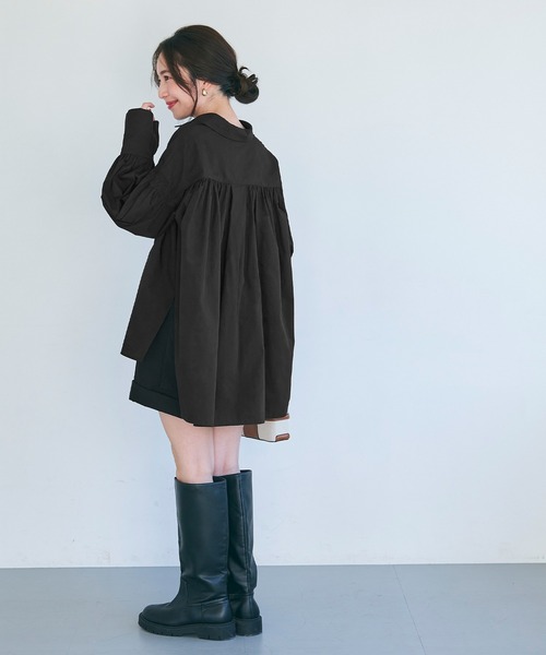 coca(coca)(コカ)の「オープンスリーブ サイドスリットシャツ(シャツ/ブラウス・レディース・ブラック/ホワイト・M/L)」の13枚目の写真