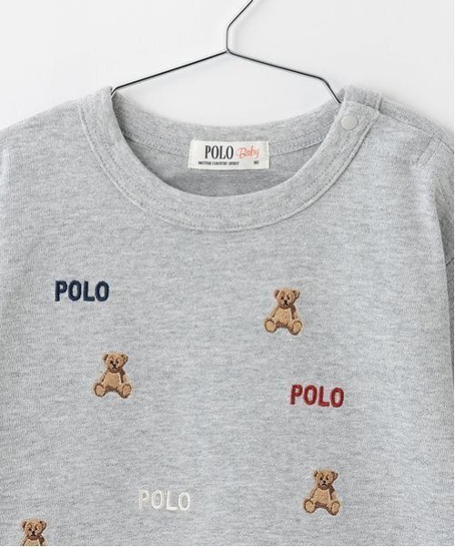 petit main(プティマイン)の「【POLO BCS】くま刺しゅう長袖Tシャツ(Tシャツ/カットソー・キッズ・ネイビー/トップグレー/アイボリー・80cm/90cm/100cm/110cm/120cm/130cm)」の5枚目の写真