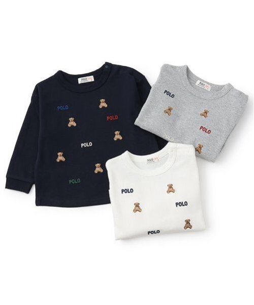 petit main(プティマイン)の「【POLO BCS】くま刺しゅう長袖Tシャツ(Tシャツ/カットソー・キッズ・ネイビー/トップグレー/アイボリー・80cm/90cm/100cm/110cm/120cm/130cm)」の11枚目の写真