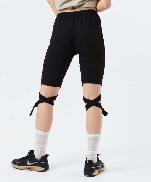 atmos pink（アトモスピンク）の「atmos pink Lace-up Leggings / アトモス ピンク レースアップ レギンス（レギンス/スパッツ・レディース・ブラック/レオパード・FREE）」の4枚目の写真