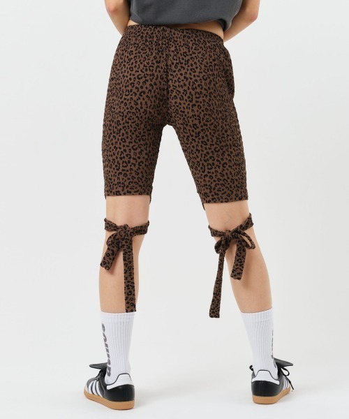 atmos pink（アトモスピンク）の「atmos pink Lace-up Leggings / アトモス ピンク レースアップ レギンス（レギンス/スパッツ・レディース・ブラック/レオパード・FREE）」の3枚目の写真