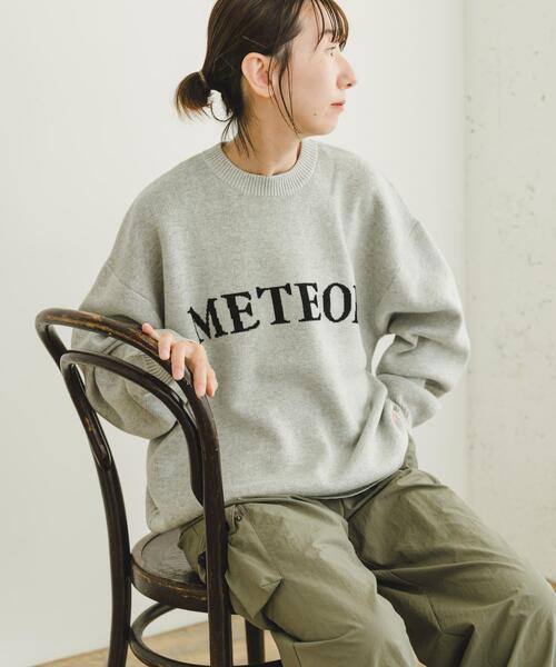 ITEMS URBANRESEARCH（アイテムズ アーバンリサーチ）の「スウェットライクロゴニット（ニット/セーター・レディース・グレー/オフホワイト/ブラック・FREE）」の3枚目の写真