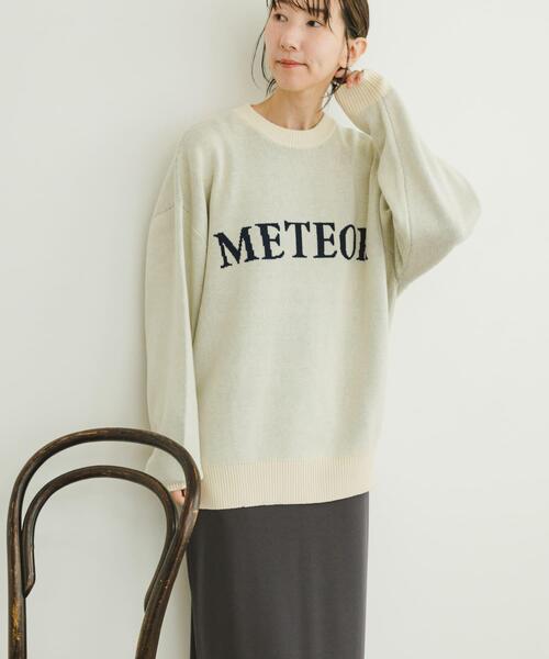 ITEMS URBANRESEARCH（アイテムズ アーバンリサーチ）の「スウェットライクロゴニット（ニット/セーター・レディース・グレー/オフホワイト/ブラック・FREE）」の6枚目の写真