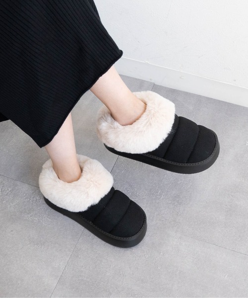 Fabby fabby（ファビィーファビィー）の「ボア付きムートンシューズ（スリッポン・レディース・キャメル/ベージュ/ブラック・MEDIUM/LARGE）」の20枚目の写真