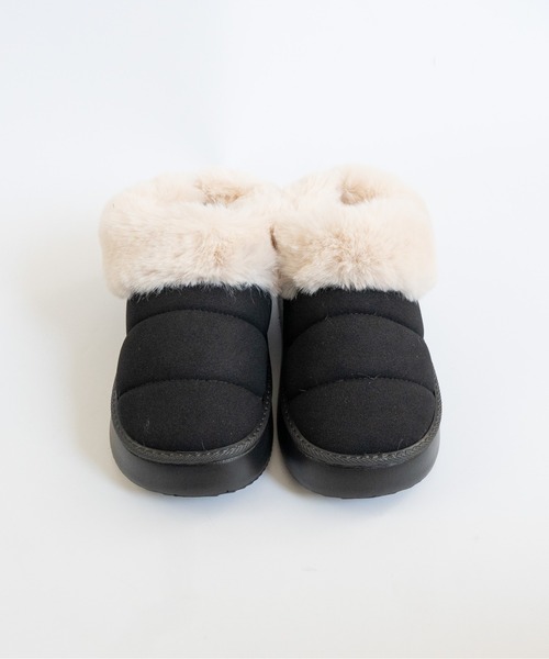 Fabby fabby（ファビィーファビィー）の「ボア付きムートンシューズ（スリッポン・レディース・キャメル/ベージュ/ブラック・MEDIUM/LARGE）」の12枚目の写真