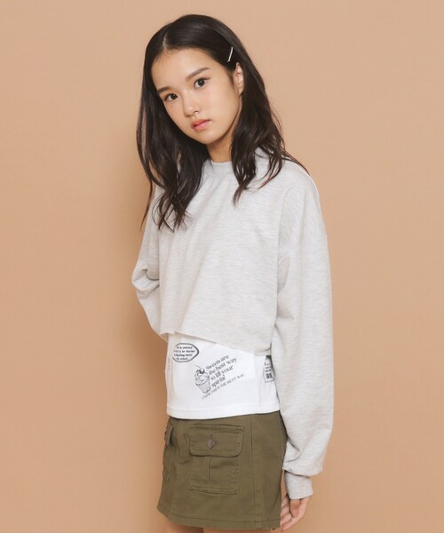 PINK-latte(ピンクラテ)の「◆【130cmあり/セットアイテム】レイヤード トップス(その他トップス・キッズ・ブラック/グレー/オフホワイト・15 /13/14/16)」の21枚目の写真