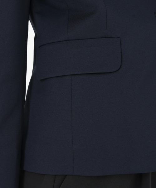 STRAWBERRY-FIELDS（ストロベリーフィールズ）の「ジャージテーラードジャケット（ノーカラージャケット・レディース・ブラック/ベージュ/ネイビー・2）」の16枚目の写真