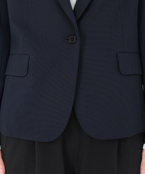 STRAWBERRY-FIELDS（ストロベリーフィールズ）の「ジャージテーラードジャケット（ノーカラージャケット・レディース・ブラック/ベージュ/ネイビー・2）」の15枚目の写真