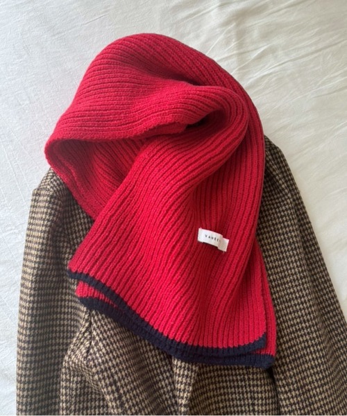 Baserange リブマフラー カラー ライン リブ ニット マフラー（マフラー）｜lit.Cy