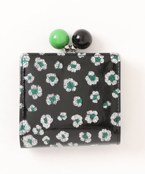 tsumori chisato CARRY(ツモリチサトキャリー)の「がま口ミニ財布 ツモリチサト グリッターフラワー(財布・レディース・ブラック/ワインレッド/グリーン・FREE)」の1枚目の写真