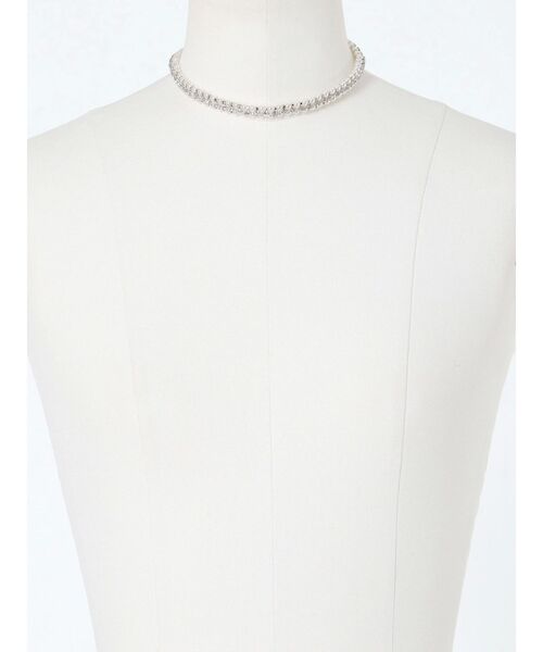 EATME（イートミー）の「フェイクパールストーンチョーカー（ネックレス・レディース・シルバー・FREE）」の7枚目の写真