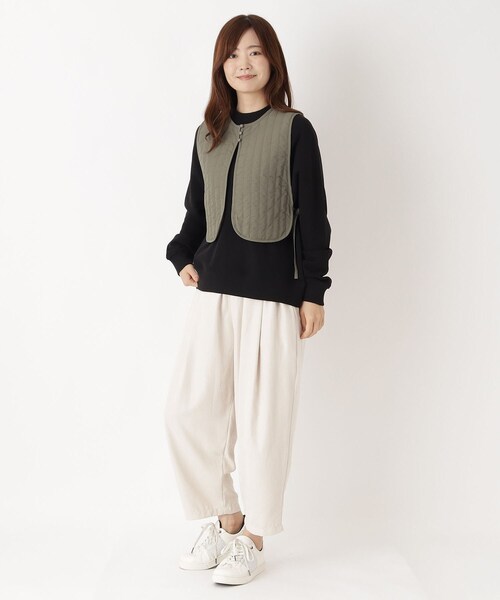 one'sterrace(ワンズテラス)の「キルティング ショートジレ(ベスト・レディース・ブラック系8/カーキ系5・02)」の11枚目の写真