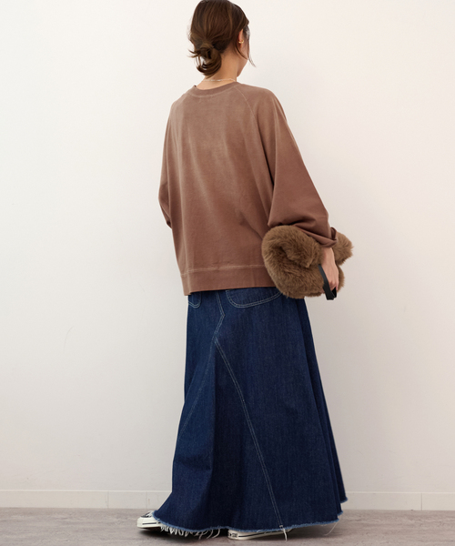 JOURNAL STANDARD relume(ジャーナルスタンダード レリューム)の「《追加》別注【GULFCOAST SPORTSWEAR】*relumeラグランハーフスリーブスウェット(スウェット・レディース・ブラウン/ネイビー/サックスブルー・FREE)」の8枚目の写真