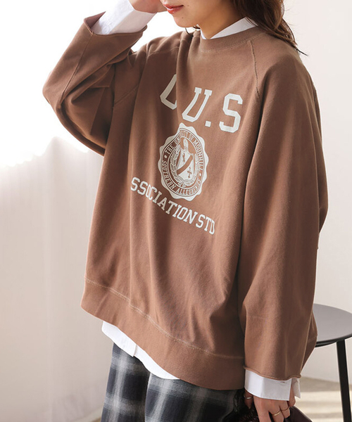 JOURNAL STANDARD relume(ジャーナルスタンダード レリューム)の「《追加》別注【GULFCOAST SPORTSWEAR】*relumeラグランハーフスリーブスウェット(スウェット・レディース・ブラウン/ネイビー/サックスブルー・FREE)」の14枚目の写真