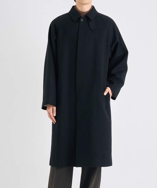 ジャケット・アウター SUPER 160S DOUBLE SAXONY BALMACAAN COAT SUPER 160S DOUBLE SAXONY BALMACAAN COAT / BLACK | ATON (MEN