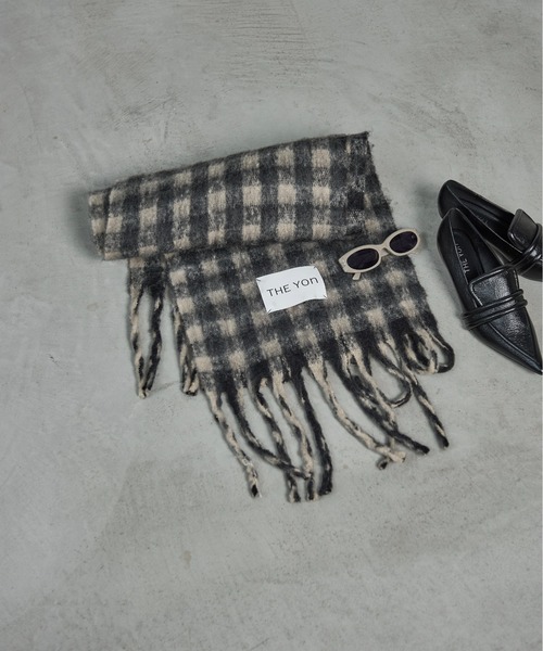 PEPLUM ヨシキヒシヌマ　黒白ギンガムチェックコート SALE】moncao（モンサオ）シルクカシミアギンガムチェック