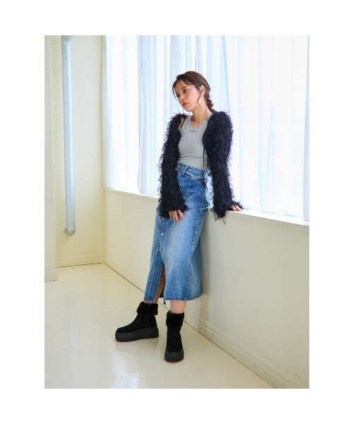 Mafmof(マフモフ)の「Mafmof(マフモフ)8cm厚底プラットフォームスニーカーファーブーツ(ブーツ・レディース・ブラック/グレー・S/M/L/LL)」の10枚目の写真
