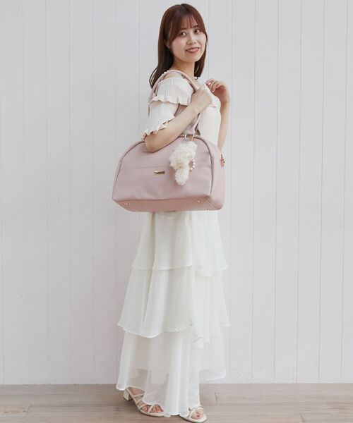 MAJESTIC LEGON（マジェスティックレゴン）の「キャリーオンボストンバッグ（ボストンバッグ・レディース・ピンク/アイボリー/ブラック・FREE）」の17枚目の写真