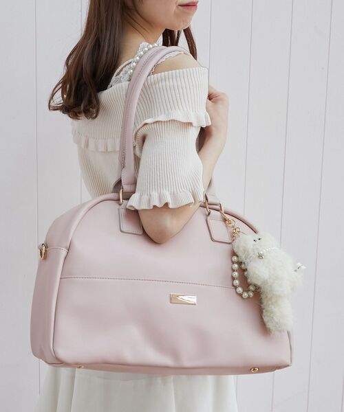 MAJESTIC LEGON（マジェスティックレゴン）の「キャリーオンボストンバッグ（ボストンバッグ・レディース・ピンク/アイボリー/ブラック・FREE）」の18枚目の写真