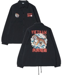 MAISON mou（メゾンムー）の「【cYc oh/サイ コー】jersey fabric vietnam jkt style print coach jacket / ジャージー素材コーチジャケット(ベトジャン風)（その他アウター）」