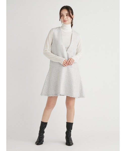 バリエーションAラインツイードワンピース セルフォード