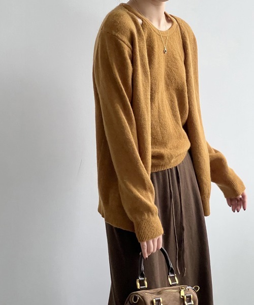 Miniministore(ミニミニストア)の「ニットアンサンブル レディース2点セット(ニット/セーター・レディース・ダークグレー/サックスブルー/オフホワイト/キャメル/ベージュ・FREE)」の16枚目の写真