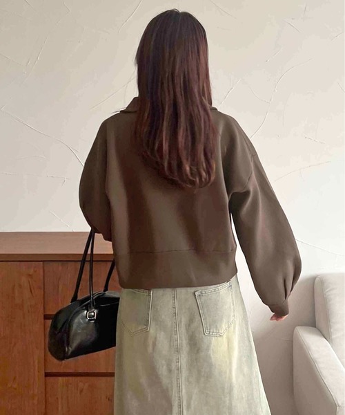 apres jour clair（アプレジュールクレア）の「【apres jour clair】スポンディッシュコクーンパーカー【ZOZOTOWN限定アイテム】（パーカー・レディース・ボルドー/ブラウン系その他/アイボリー・フリー/X-LARGE）」の12枚目の写真