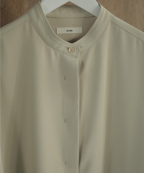 anuke ツイルスリットシャツ　ネイビー anuke アンヌーク Twill Slit Shirts ツイル スリット シャツ