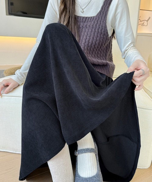 Miniministore(ミニミニストア)の「フレアスカート ロングスカート Aライン(スカート・レディース・チャコールグレー/ダークベージュ/ブラック/アイボリー・FREE)」の5枚目の写真