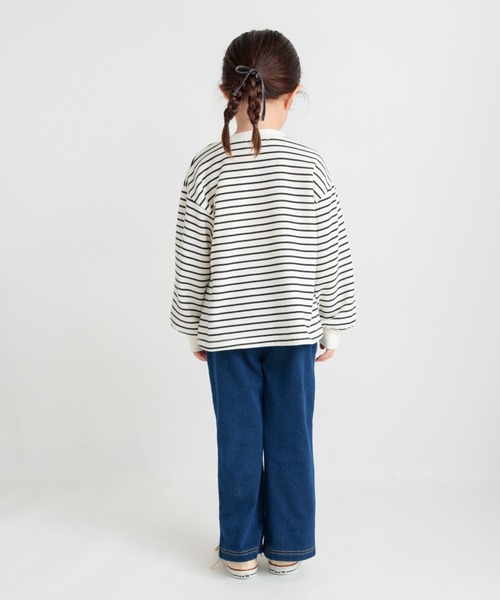 BRANSHES（ブランシェス）の「【あったか】フレア裏起毛デニムパンツ（デニムパンツ・キッズ・ネイビー/ブルー・140/80/150/90/120/130/110/100）」の15枚目の写真