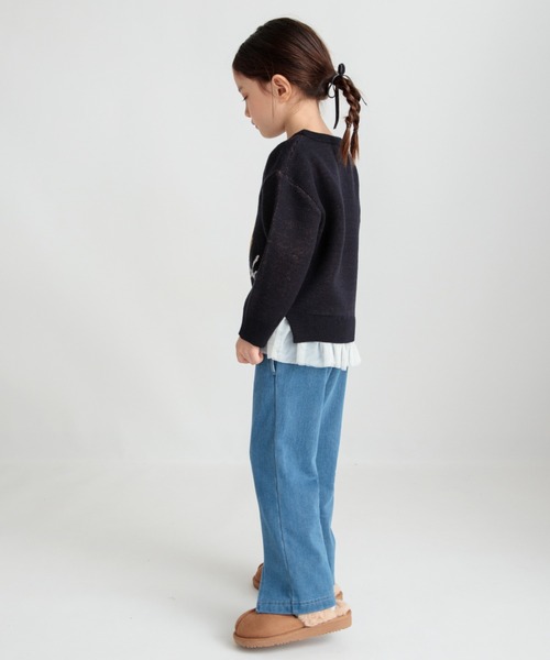 BRANSHES（ブランシェス）の「【あったか】フレア裏起毛デニムパンツ（デニムパンツ・キッズ・ネイビー/ブルー・140/80/150/90/120/130/110/100）」の20枚目の写真