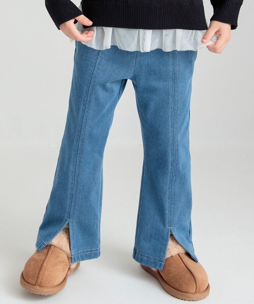 BRANSHES（ブランシェス）の「【あったか】フレア裏起毛デニムパンツ（デニムパンツ・キッズ・ネイビー/ブルー・140/80/150/90/120/130/110/100）」の21枚目の写真