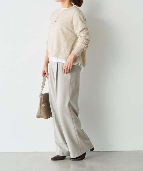 BEARDSLEY（ビアズリー）の「ツイード調タックパンツ（その他パンツ・レディース・ライトグレー・FREE）」の3枚目の写真