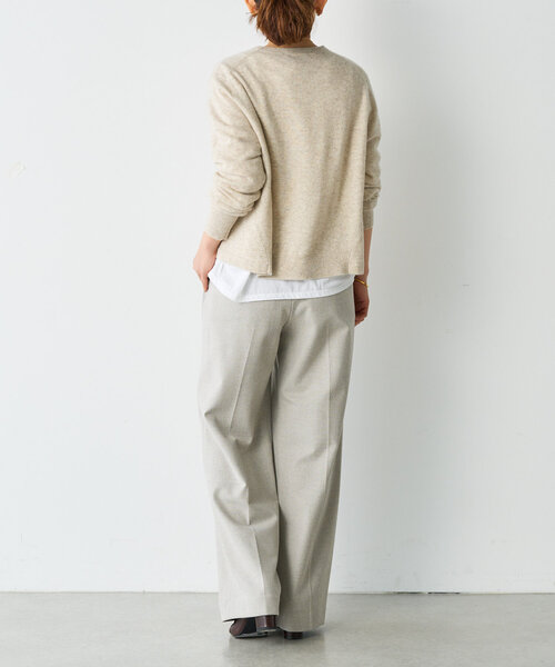 BEARDSLEY（ビアズリー）の「ツイード調タックパンツ（その他パンツ・レディース・ライトグレー・FREE）」の4枚目の写真