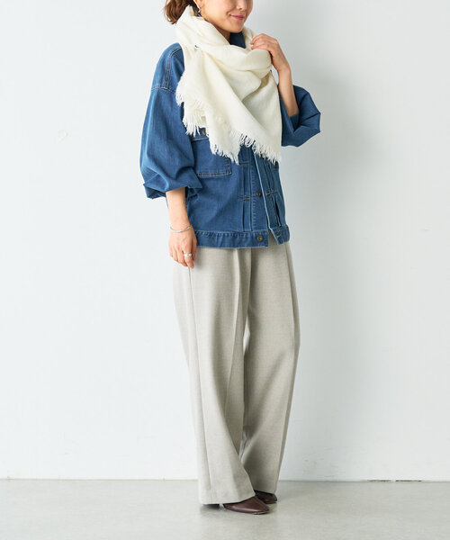 BEARDSLEY（ビアズリー）の「ツイード調タックパンツ（その他パンツ・レディース・ライトグレー・FREE）」の11枚目の写真