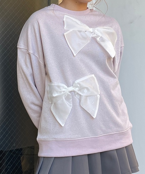 シフォンリボントレーナー（スウェット）｜one way（ワンウェイ） 5,469円