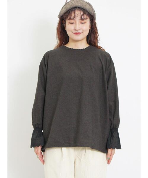 Samansa Mos2（サマンサ モスモス）の「【保温加工】袖口レースブラウス（シャツ/ブラウス・レディース・ミント/ベージュ/チャコールグレー/オフホワイト・F）」の22枚目の写真