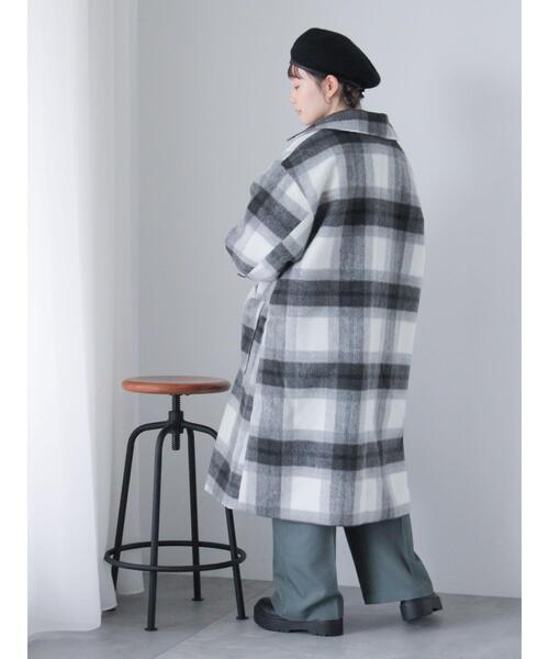 ehka sopo（エヘカソポ）の「チェックステンカラーコート（その他アウター・レディース・グリーン/ブラウン/チャコールグレー・F）」の13枚目の写真
