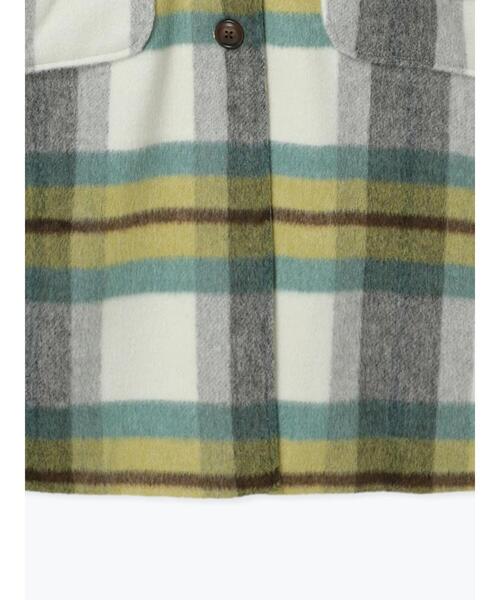 ehka sopo（エヘカソポ）の「チェックステンカラーコート（その他アウター・レディース・グリーン/ブラウン/チャコールグレー・F）」の20枚目の写真