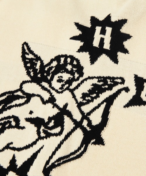 HUF（ハフ）の「ICARUS KNIT TOP  /  HUF ハフ トップス（ポロシャツ・メンズ・ナチュラル/ブラック・MEDIUM/LARGE/SMALL/X-LARGE/XX-LARGE）」の7枚目の写真