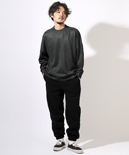 LUXSTYLE(ラグスタイル)の「フェイクスエードドルマンスリーブロンT(Tシャツ/カットソー・メンズ・ホワイト/ブラック・M/L)」の8枚目の写真