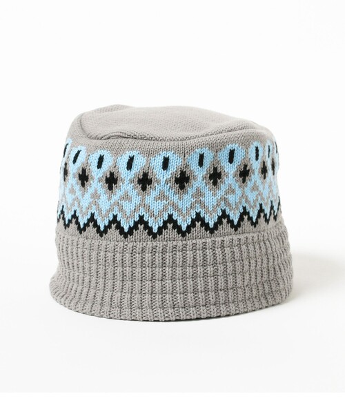 BEAMS（ビームス）の「ジャカード ニット バケットハット（ハット・メンズ・グレー/ネイビー/ブラック・ONE SIZE）」の4枚目の写真